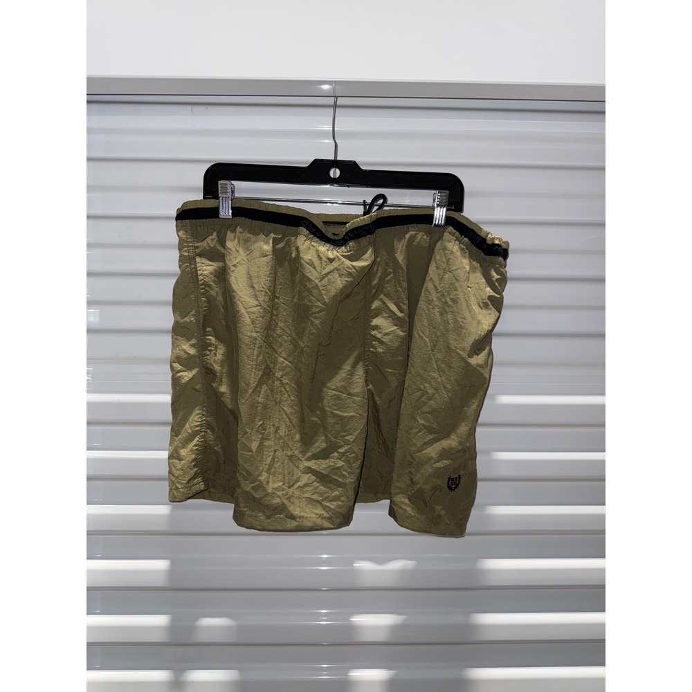 Givenchy Activewear Mens XL Olive Green Nylon Swim Trunks Vintage Shorts